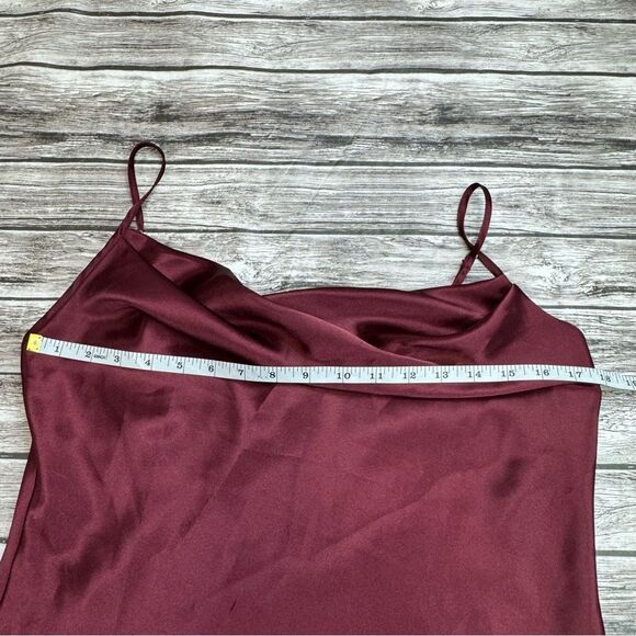 DB Studio Women's Midi Slip Cowl Dress 10 Merlot Burgundy Garnet Red Adjustable - Picture 12 of 13